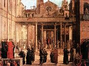 BASTIANI, Lazzaro The Relic of the Holy Cross is offered to the Scuola di S. Giovanni Evangelista oil painting reproduction